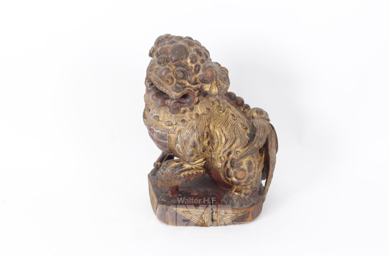 Holzschnitzfigur "Foo Hund"