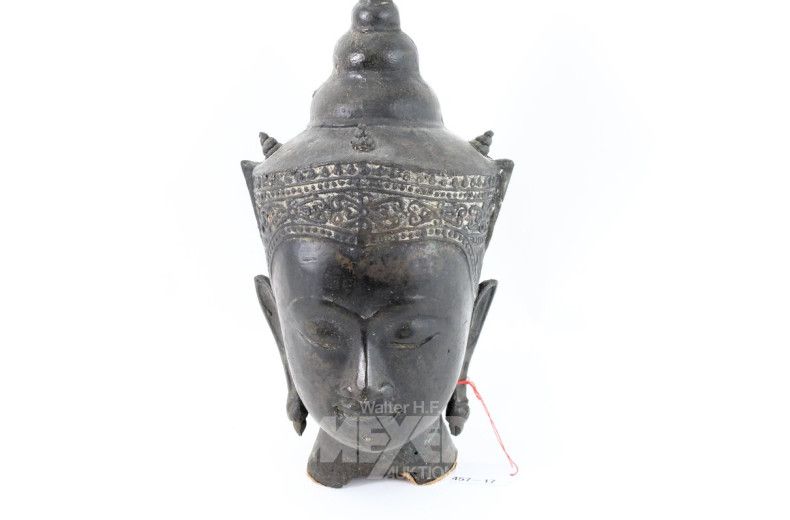 gr. Buddha-Kopf, Bronze