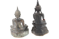 2 Bronzefiguren "sitzende Buddhas"