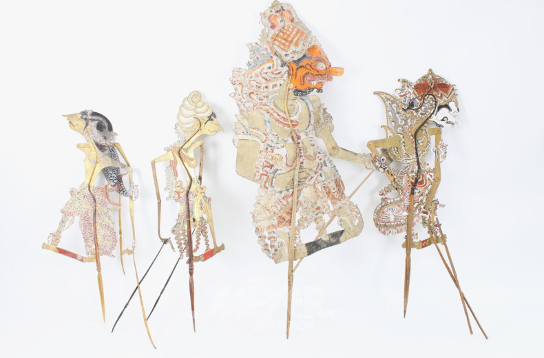 Stabpuppe und 4 versch. Schattenpuppen