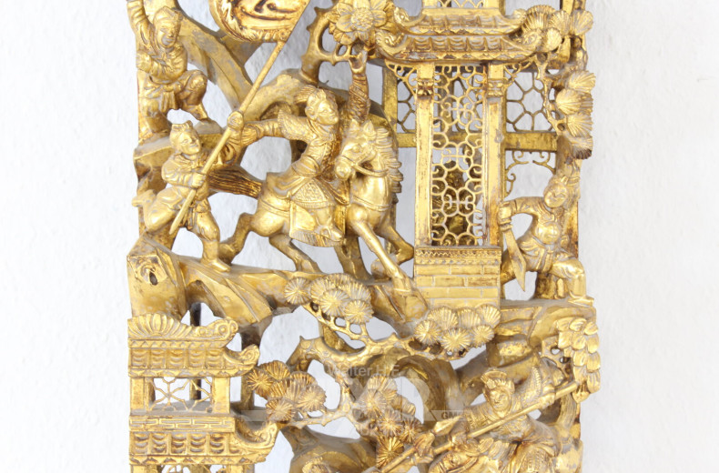 chin. Wandrelief "Kampf- u. Kriegsszenen"