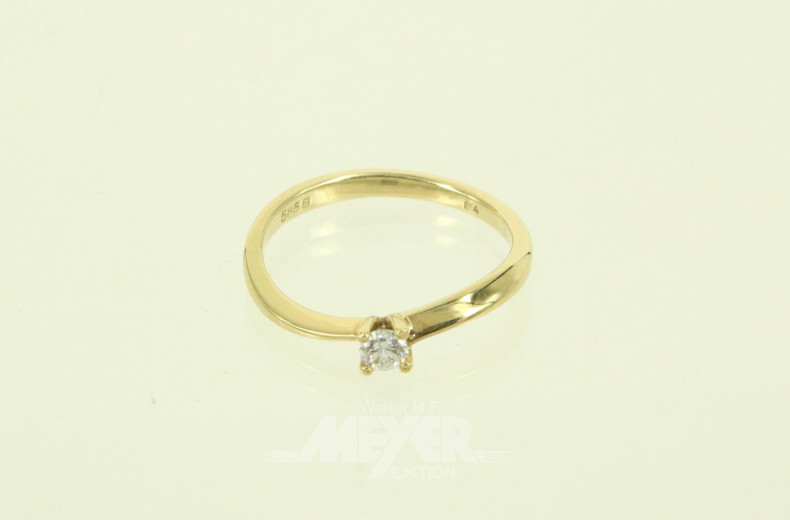 Beyerle Solitärring mit Brillant von ca. 0.15ct