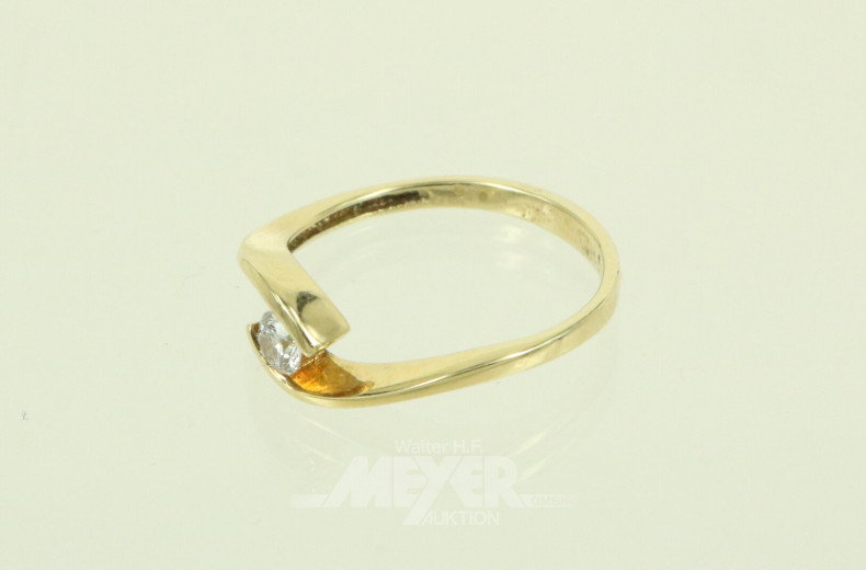 Beyerle Solitärring mit Brillant von ca. 0.16ct