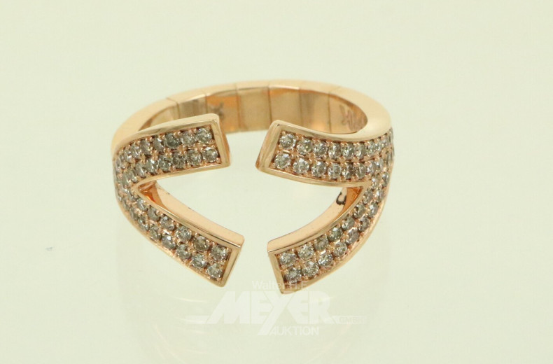 York 'Y'-Ring mit champagnerfarbenen Diamanten von ges. ca. 0.84ct