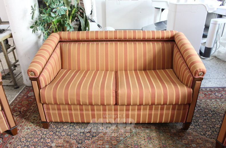 4-teilige Sitzgarnitur im Art Déco-Stil mit roter Kordelverzierung