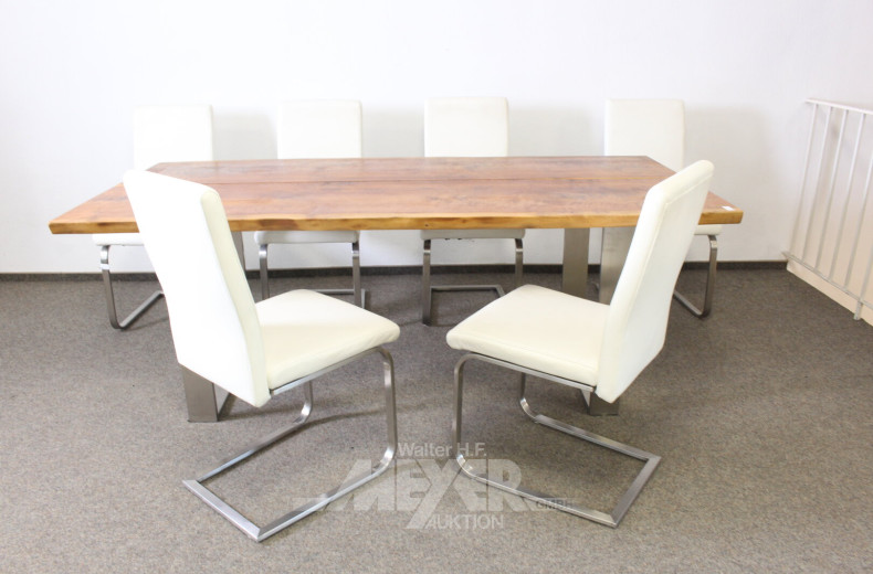 6 Freischwinger auf Alugestell, gebürstet