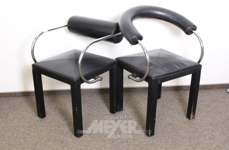 3 Leder Stühle Arcadia von Paolo Piva