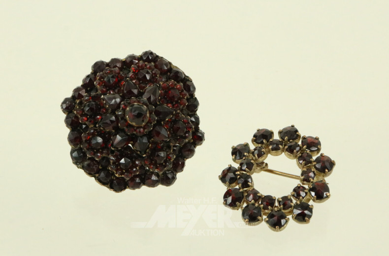 Paar Granat-Broschen