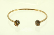 Noen Armreif in 925er Silber vergoldet mit 2 Rauchquarzperlen