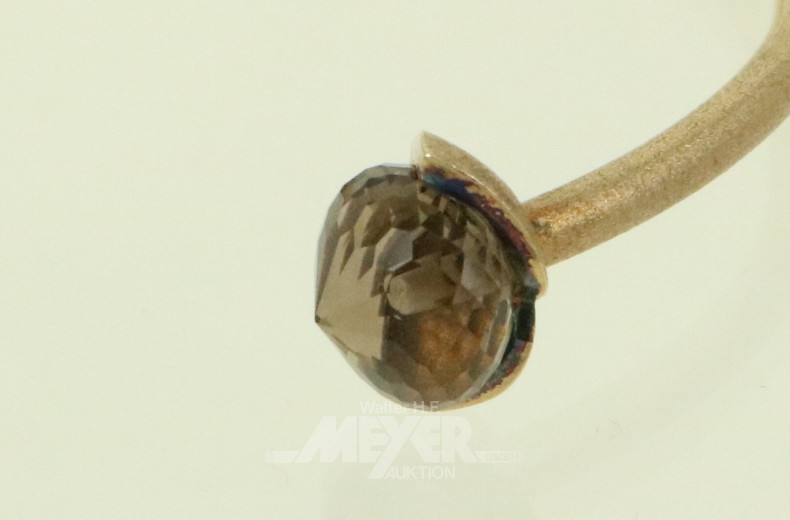 Noen Armreif in 925er Silber vergoldet mit 2 Rauchquarzperlen