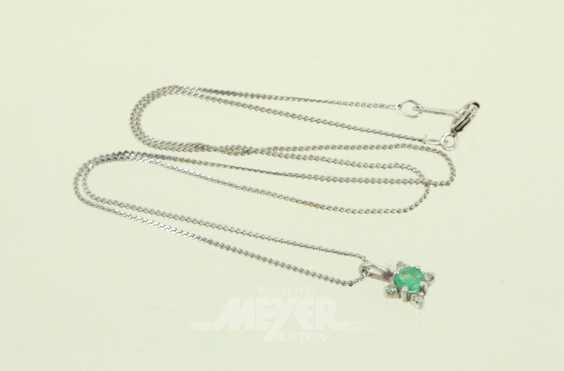 Kette mit 1 kl. Smaragdanhänger