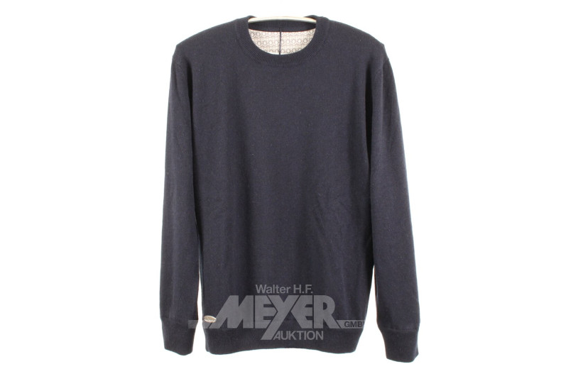 Kashmir-Pullover, Rund-Ausschnitt, Navy, Größe XXL