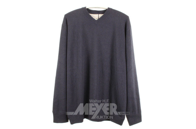 Kashmir-Pullover, V-Ausschnitt, Navy, Größe XS