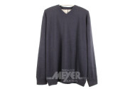 Kashmir-Pullover, V-Ausschnitt, Navy, Größe XL