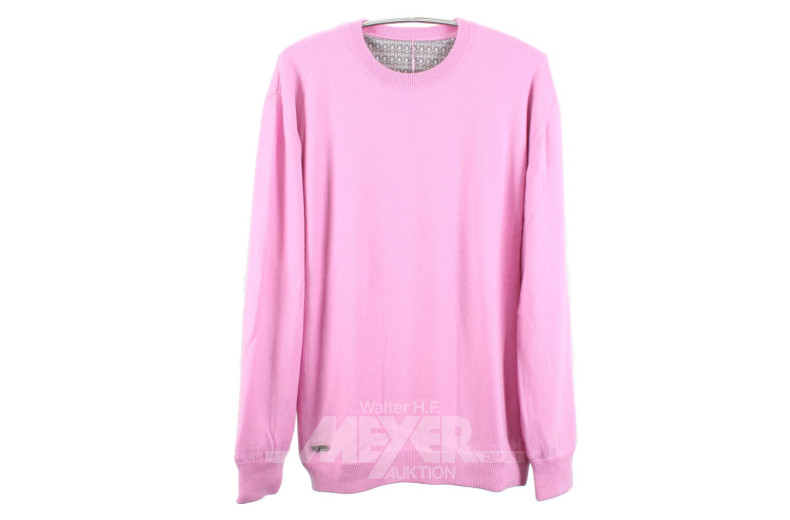 Kashmir-Pullover, Rund-Ausschnitt, Rosa, Größe S
