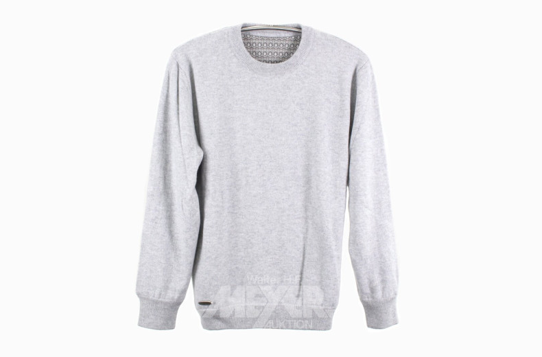 Kashmir-Pullover, Rund-Ausschnitt, Grau, Größe XS