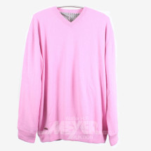 Los 229: Kashmir-Pullover, V-Ausschnitt, Rosa, Größe XXL
