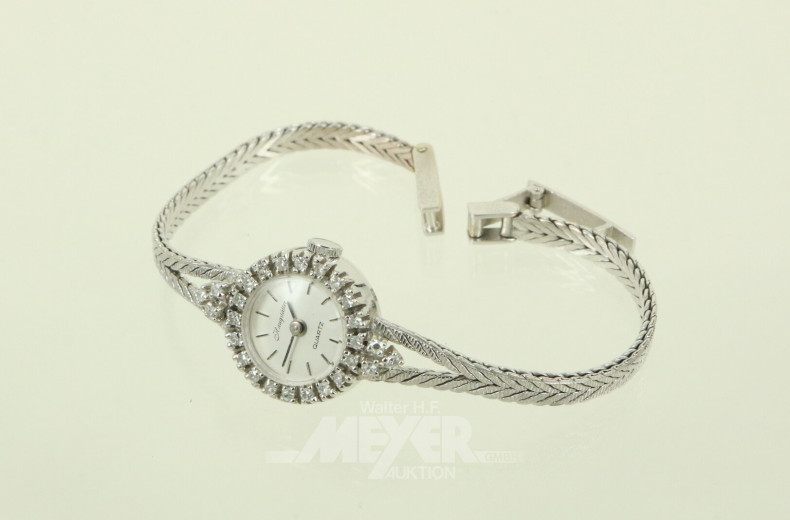 Damenarmbanduhr, besetzt mit 26 Diamanten