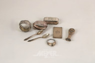 8 Kleine Silberteile, wohl überwiegend deutsche Herstellung