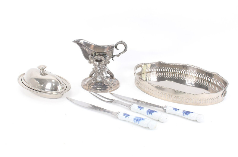 6 Servierteile, tlw. versilbert, best. aus: