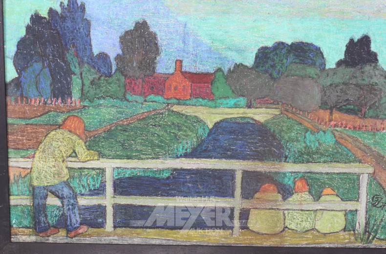 Gemälde 'Idyll am Kanal'