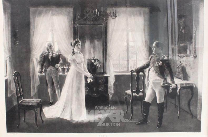 Paar Druckgrafiken in Schwarz-Weiß mit Interieurszenen