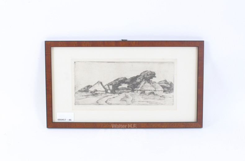 kl. Radierung "vermutl. Dorfeingang Föhr"