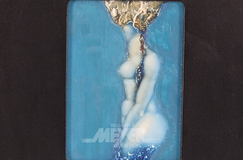 Gemälde 'Abstrakter weiblicher Akt in Blau'