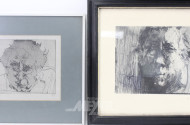 2 Radierungen 'Mal so' und 'Ohne Titel (Selbstporträt)'