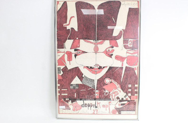 2 Werbeplakate für die Theateraufführungen 'Die Räuber' und 'Doppelkopf' im Deutschen Schauspielhaus