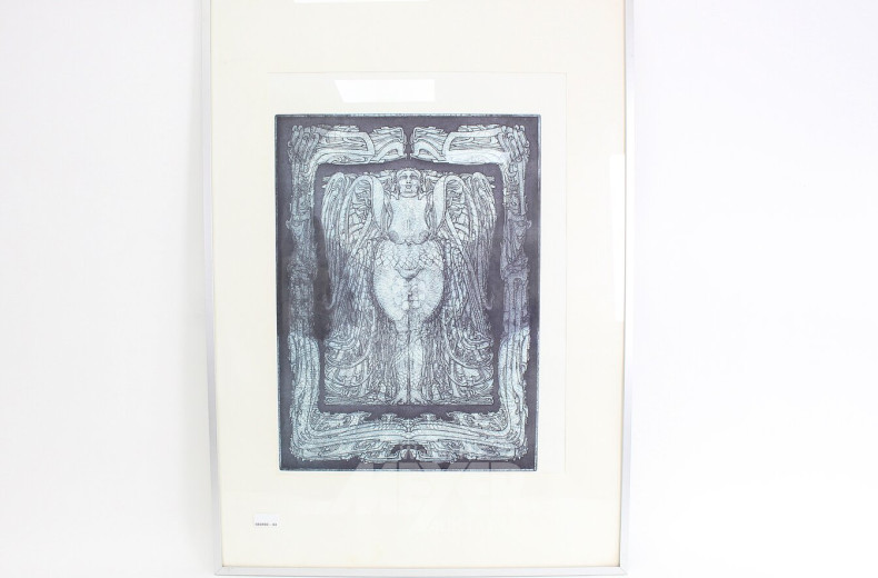 Farblithografie "Weiblicher Engel"