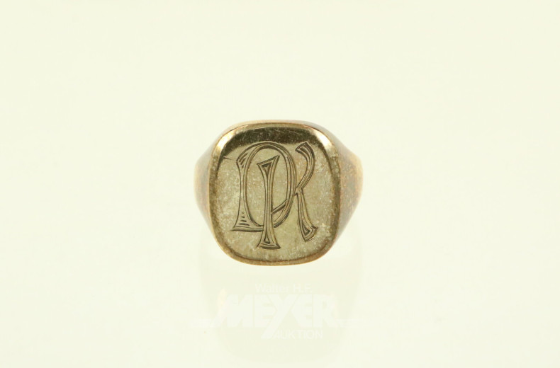 Herrenring mit Monogramm 'DK'