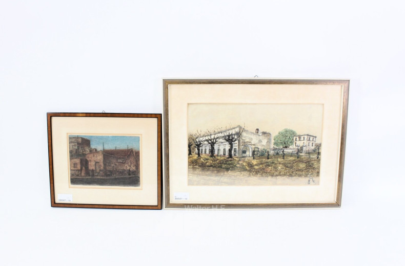 2 Druckgrafiken/Multiple "Städtische Ruinen"