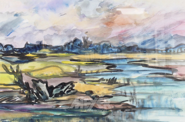 Aquarell 'Norddeutsche Landschaft'