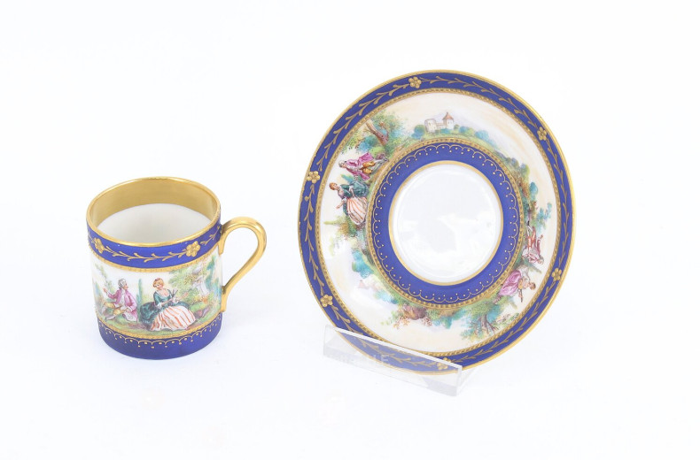 Sammeltasse 'Dresdner Handmalerei' mit Miniaturmalerei