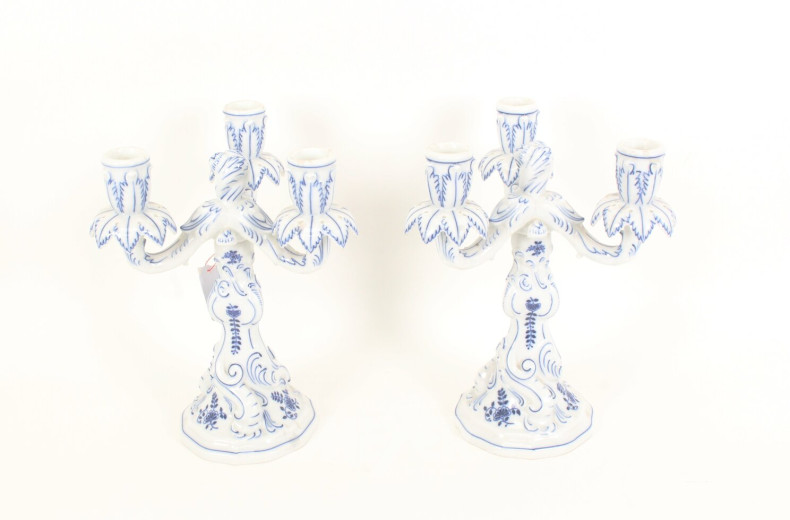 Paar Tischkerzenleuchter, 3-flammig