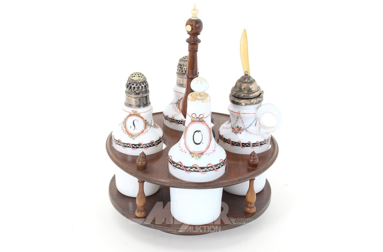 Gewürzmenage, 4-tlg., vermtl. Böhmen, ca. 19. Jh.
