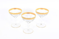 3 Champagnerschalen mit Goldrand