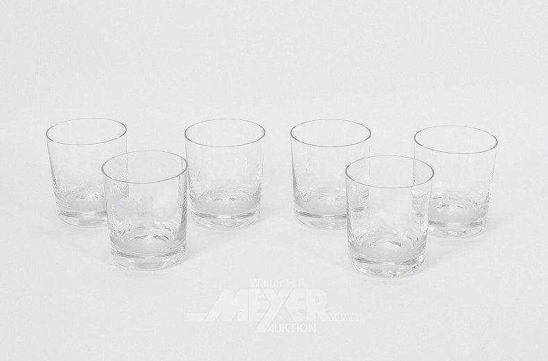 6 Trinkgläser mit dezentem Pferdemotiv