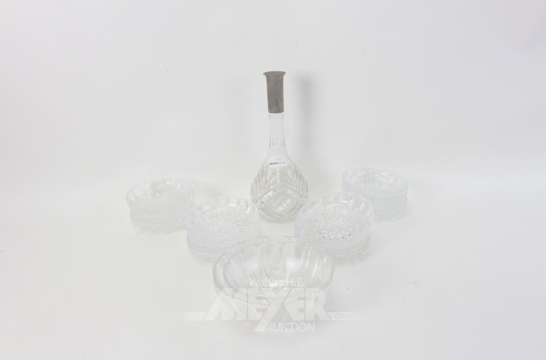 Posten Glasschalen sowie  1 x Kristallkaraffe