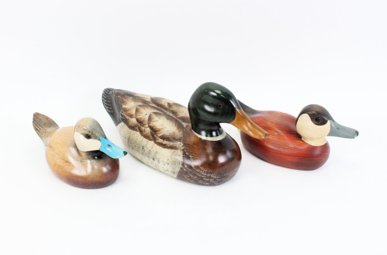 3 Lockmittel 'Enten' aus Holz