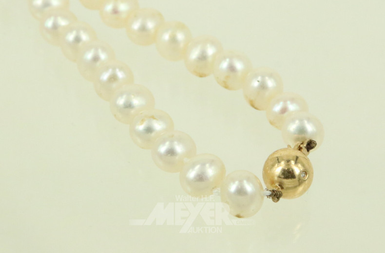 Perlenkette mit Verschluss in 750 GG