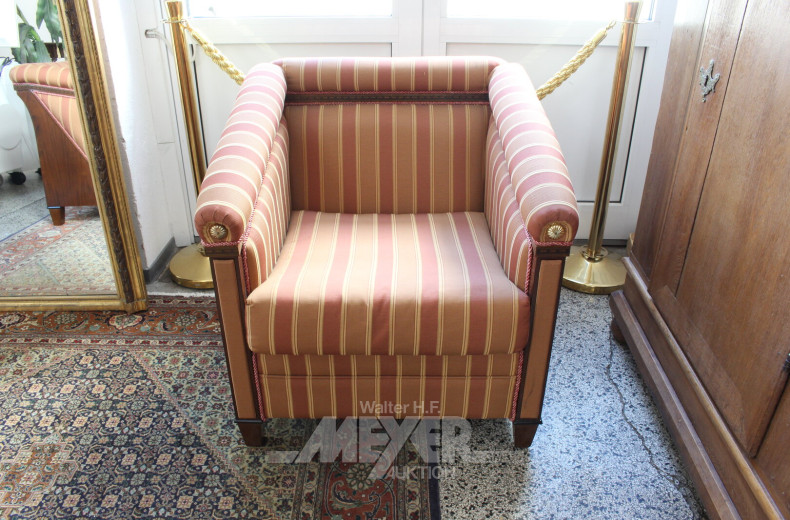 4-teilige Sitzgarnitur im Art Déco-Stil mit roter Kordelverzierung