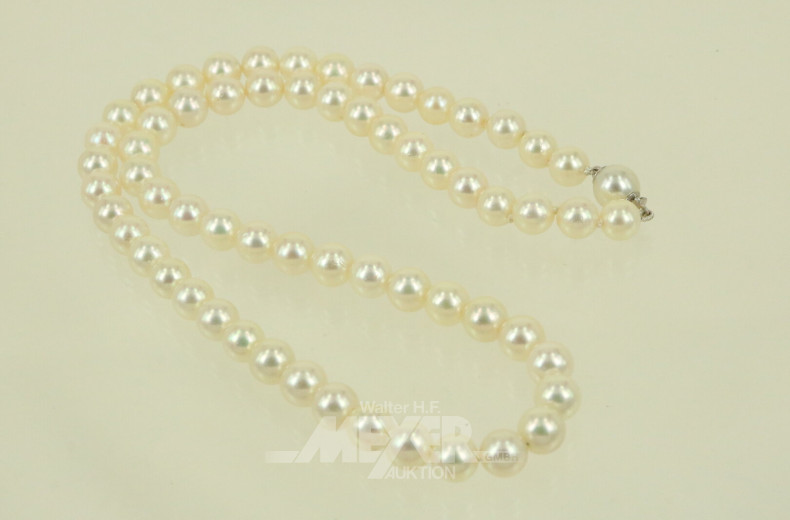 Akoya-Perlenkette mit Schließe in 750 WG