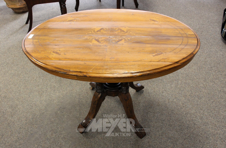 ovaler Tisch mit Intarsien