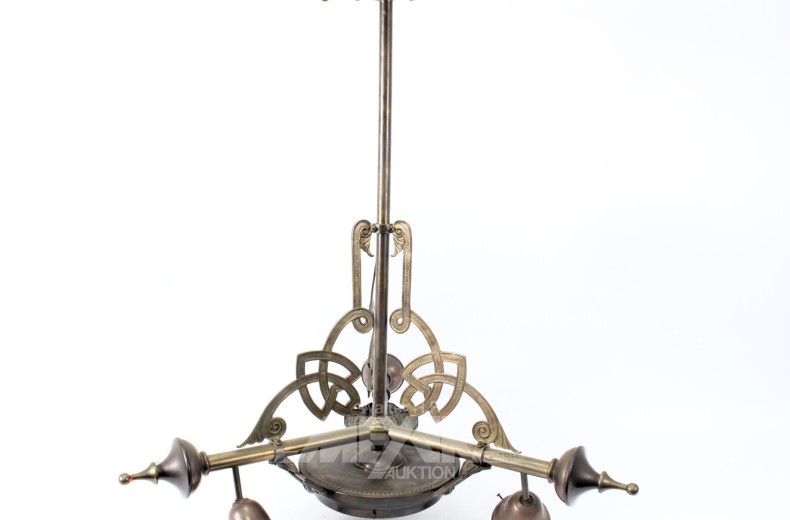 4-flammige Salonlampe, messingfarben