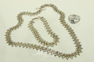 2-tlg. Silberschmuck-Set aus Kette und Armband