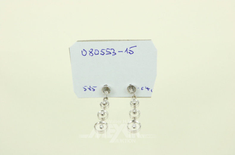 Paar Ohrhänger, besetzt mit Edelsteinen