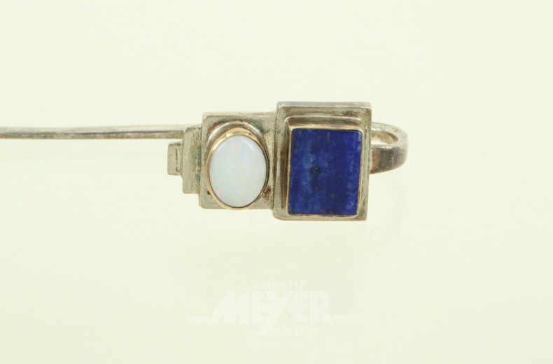 Lesezeichen in 925er Silber mit Lapislazuli und Opal