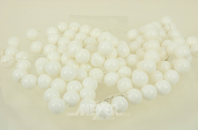 4 Perlenstränge aus weißem Perlmutt